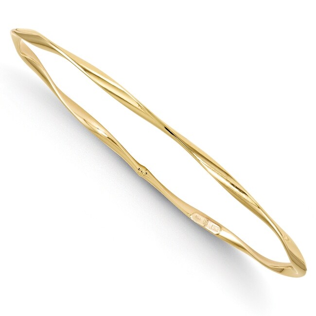 Italian 10k Yellow Gold Slip-On Bangle - 7 inches